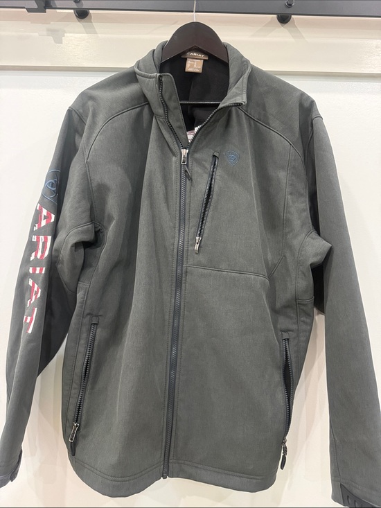 Ariat Other - Ariat Men's Charcoal Softshell Performance Jacket with Sleeve Logo